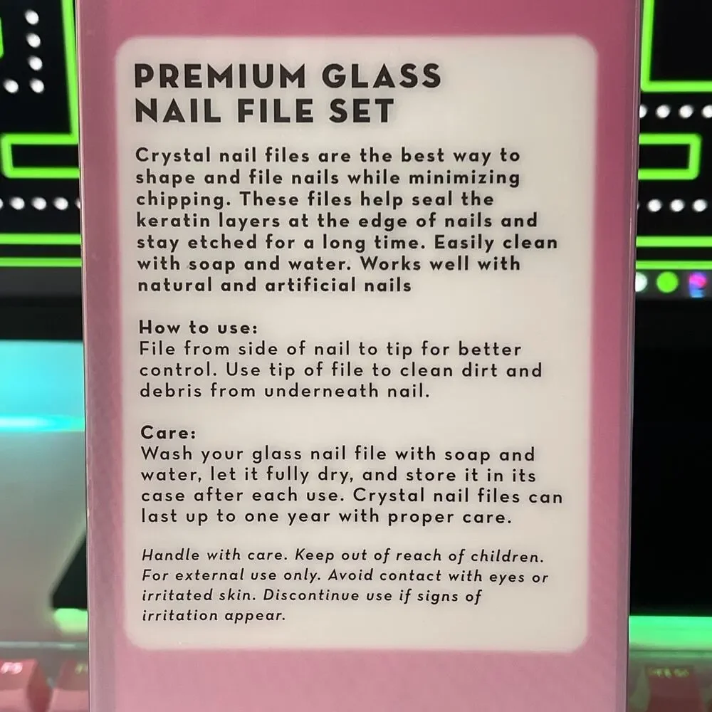 The Creme Shop Hello Kitty Glass Nail Files & Case Set 2 Pink Premium Sanrio